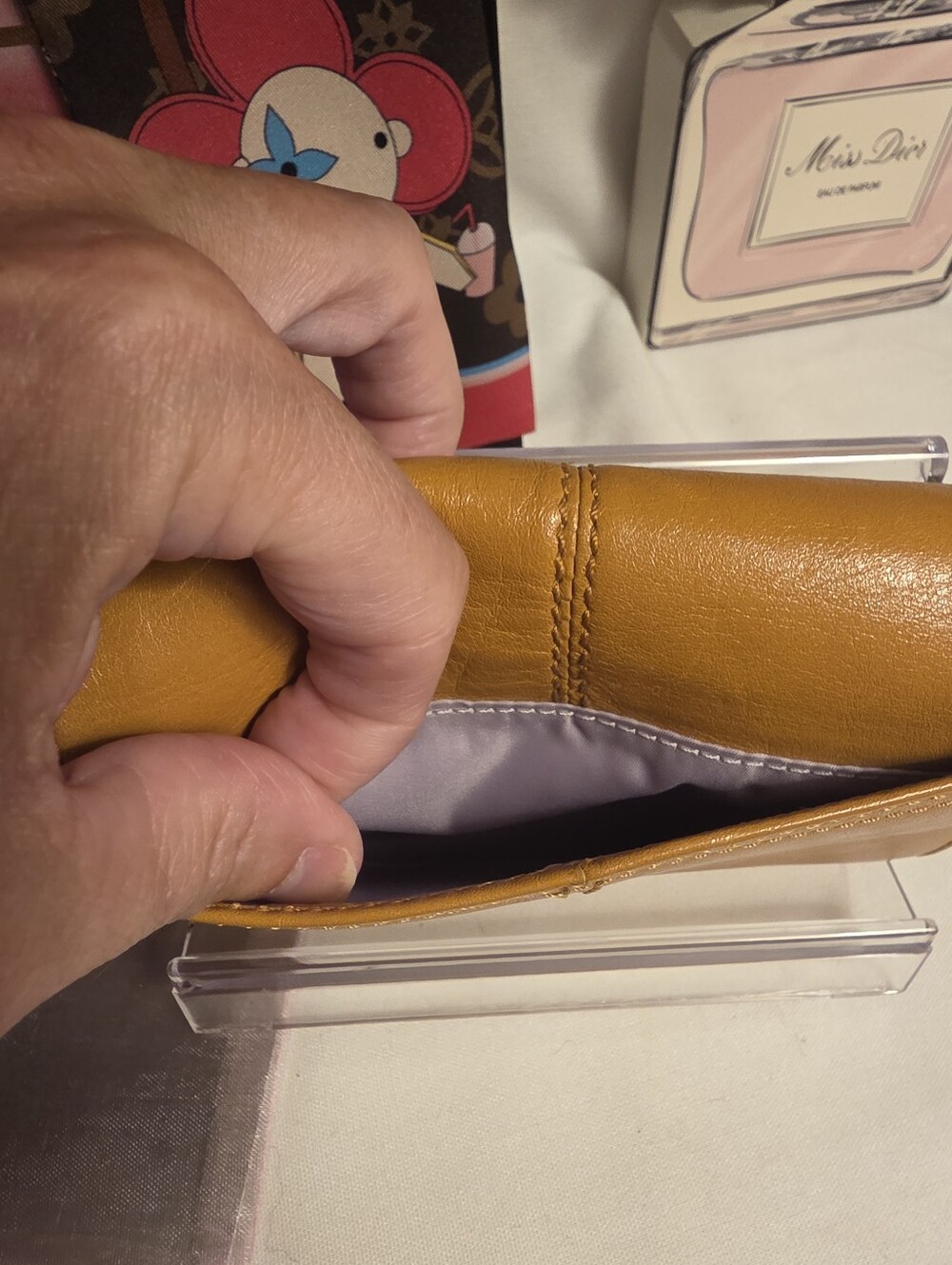 Coach Mustard Yellow Leather Trifold Wallet - Picture 8 of 14
